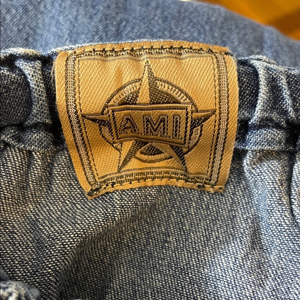 AMI Drawstring Embroidered Denim Pants Size Small - Picture 3 of 4